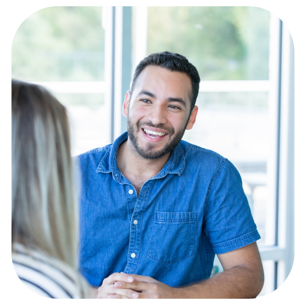 man smiling after therapy